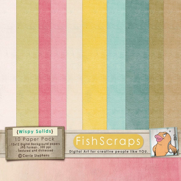 Textured Digital Card Stock - Background Papers (Wispy Solids) Pastel Il_570xn
