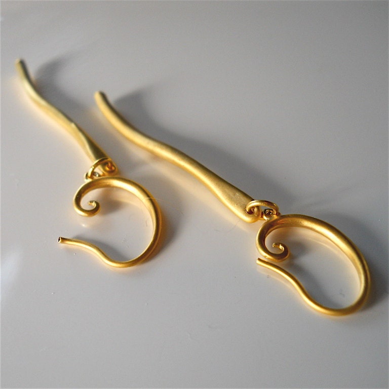 Perfect Minimalist Earrings in Matte Gold,   A Long and Light Versatile Fashion Accessory, Gift