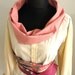Upcycled Clothing - Long Sleeve Cowl Neck Boyfriend Tunic in Yellow and Orange Pink with Necktie Belt - made from menswear - Womens Clothing
