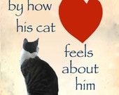 Man Gift- Cat Art Print -Men and Cats