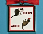 Clean Dirty Dishwasher Magnet- Cat Lover Gift