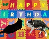 Birthday Card Cat- Black Cat Card