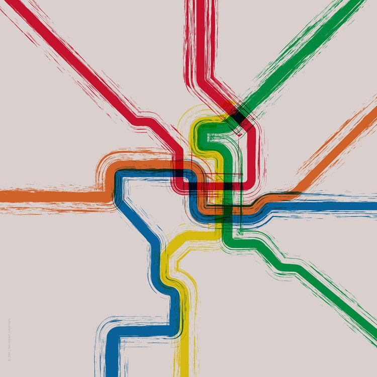 Washington DC Metro Poster - 20x20
