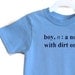 Size 4-5 Light Blue Boy Definition Screenprinted Children's T-shirt Black Ink