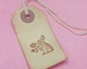 12 small gift tags cutest little bunny, so sweet manila distressed hang tags