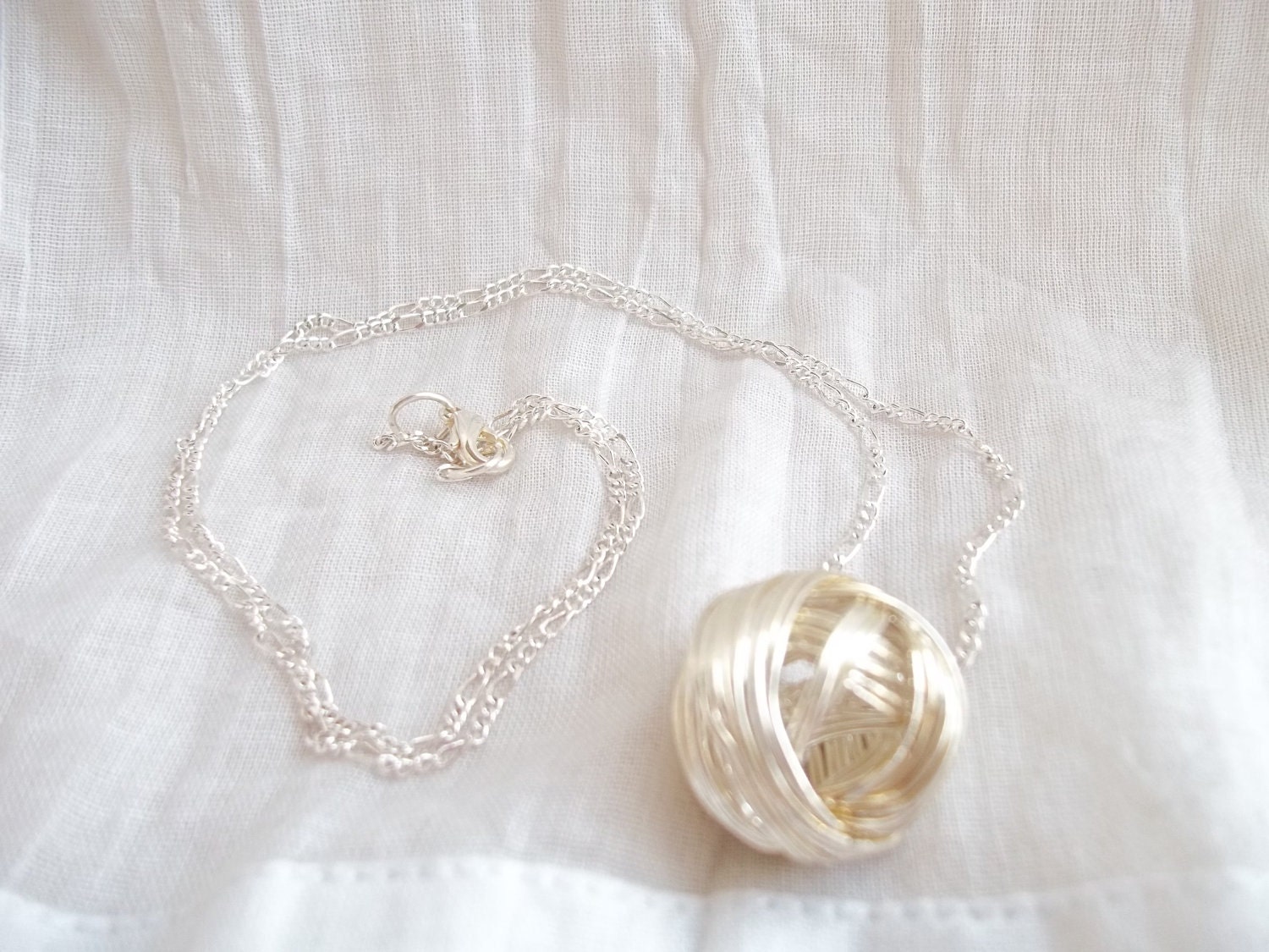 Globe Necklace - Wire-Wrapped Ball pendant