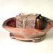 Soap Dish -orange shino and wood ash