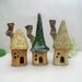 Garden Fairy Houses - New Square Design - Set of 3 - Handmade, Wheel Thrown