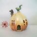 Pumpkin Fairy House/Night Light -Larger Size - Handmade, Wheel Thrown