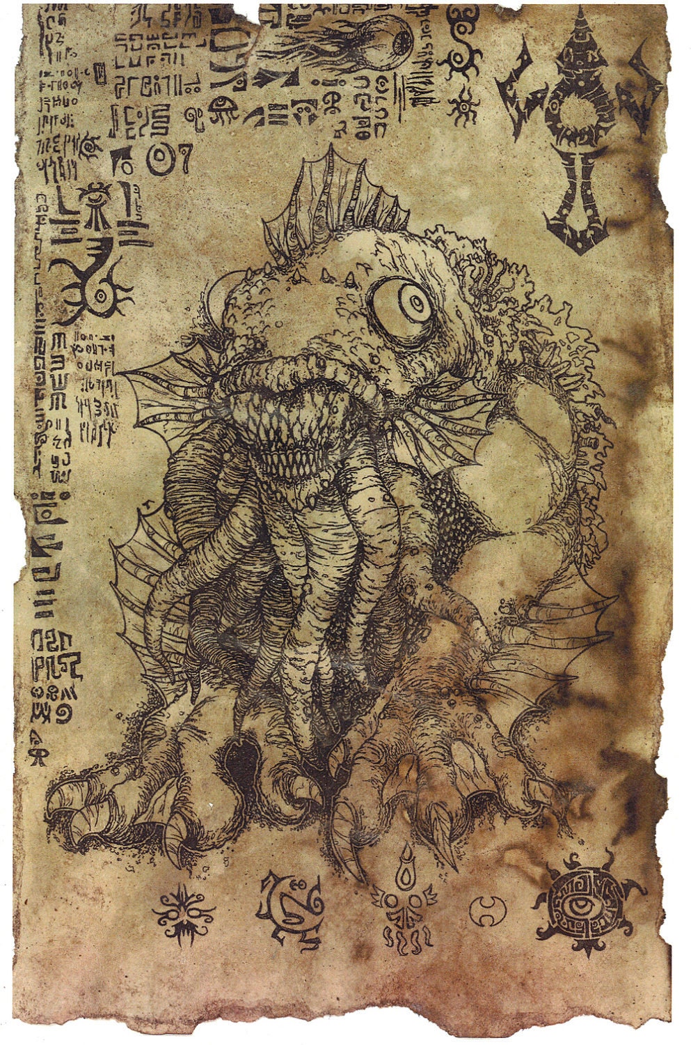 The Litany of Dagon scroll - Lovecraft prop LARP cthulhu