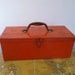 Reserved for Leiny Vintage Orange Metal Toolbox