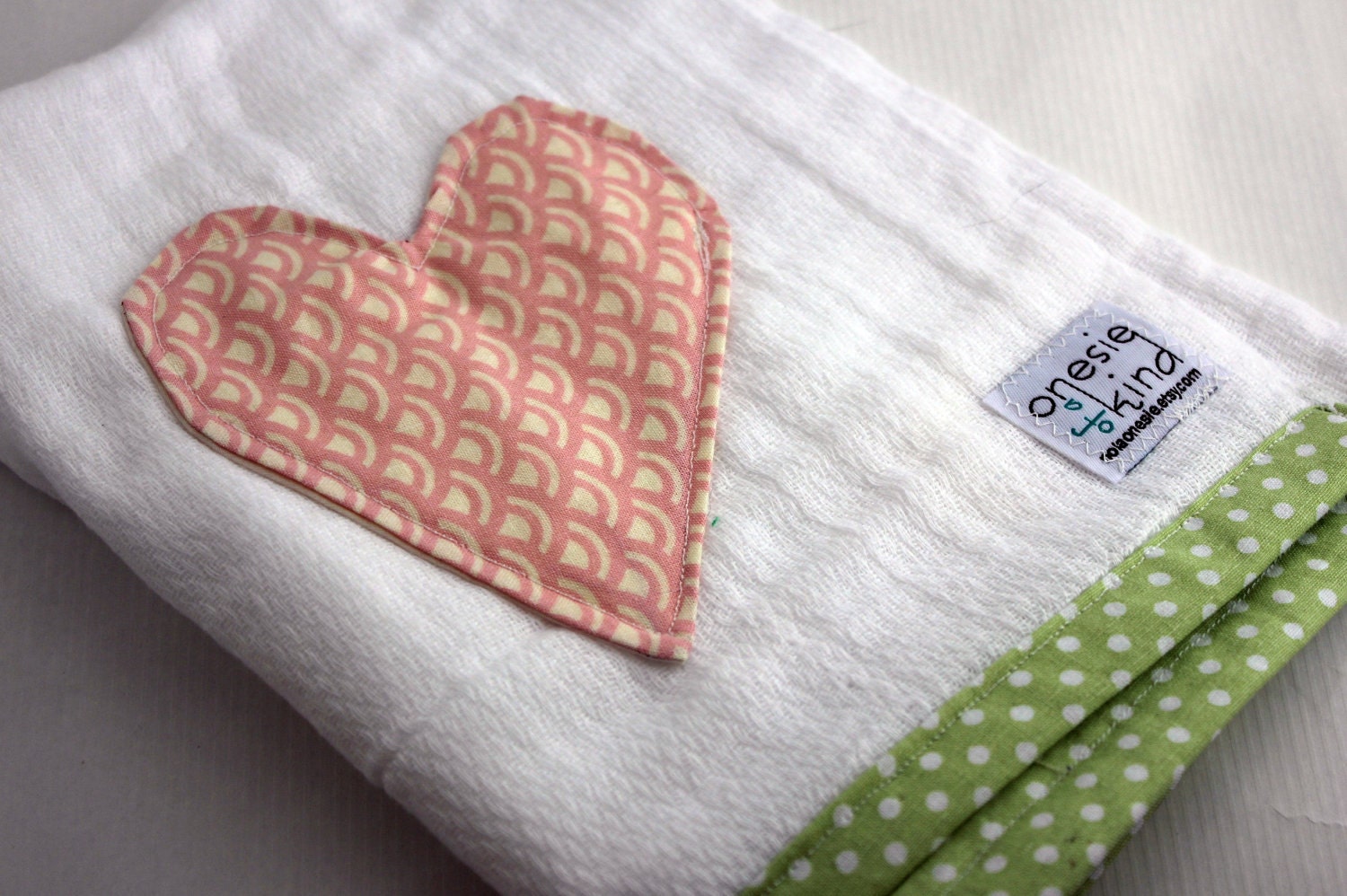 Baby Girl Gift Easter Baby Burp Cloth Spring Green Pink Newborn Present