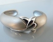 Vintage Napier grey and silvertone cuff bracelet