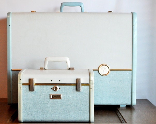 Vintage Samsonite Ultralite Two Tone Luggage Set