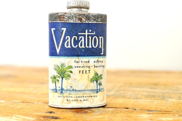 Vintage Vacation Laboratories Foot Powder Tin