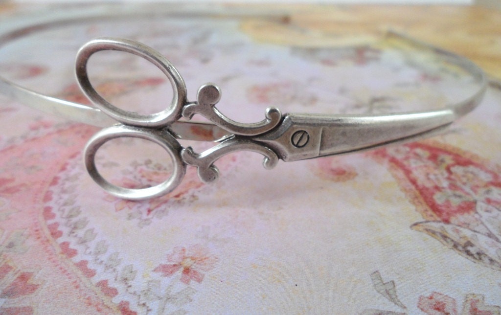 Steampunk Scissor Headband- Metal Headband- Silver Scissors