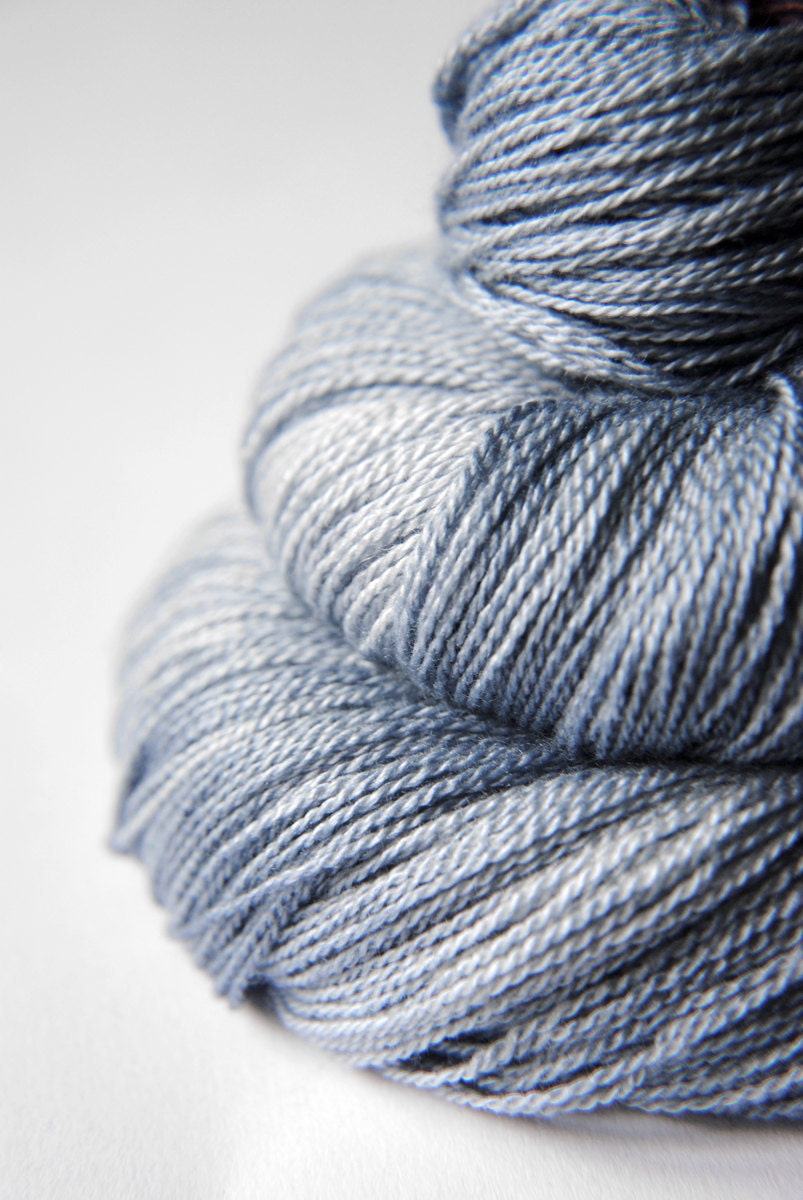 Blue Platinum Silk/Merino Yarn Lace weight by DyeForYarn on Etsy