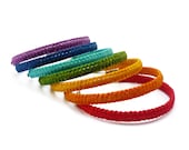 Rainbow Wrapped Macrame Bracelets (7 pieces)