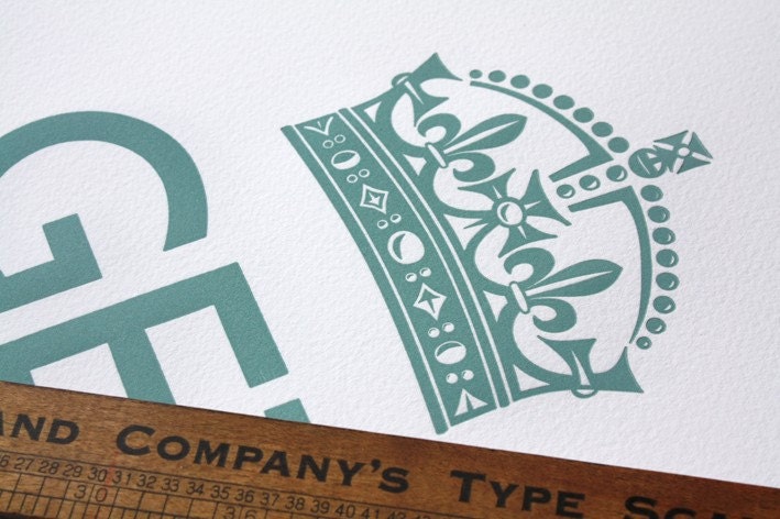 Get Excited and Change Things (Turquoise) Letterpress Print