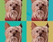 8x8 Cute Terrier pop art photo on watercolor paper for home decor and pet lovers - susansphotoart