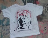 Mr Miyagi Karate Kid kids tshirt 1980s movie hand stenciled baby toddler tee by Rainbow Alternative on Etsy