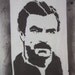 funny 80s t-shirts Tom Selleck Mustache hand stenciled & spray painted by Rainbow Alternative on Etsy
