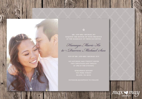 Love Photo - Wedding Invitation - Digital Printable PDF