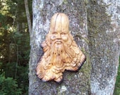 handmade hand carved wood spirit wall art sculpture