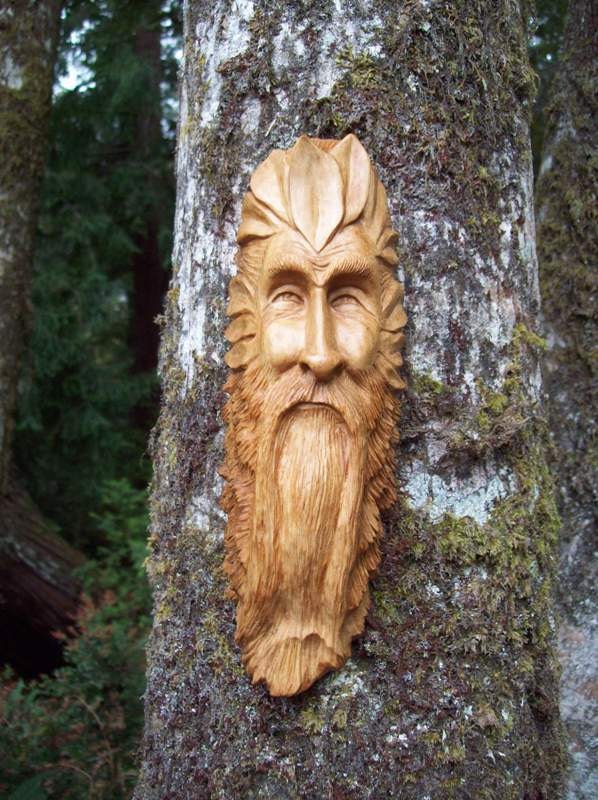 handmade hand carved wood spirit sculpture