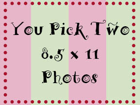 You Pick Two 8.5" X 11" Photos