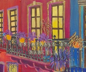 Acrylic on canvas 24x30 Farolitos (Street light)