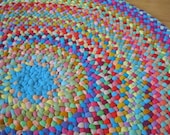 Made to order Handmade Braided Round Area Petunia Rug from recycled cottons