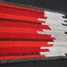 OOAK Red, Black, Gray Rectangle Braided Wool Rug from recycled wool