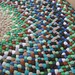 Swirls of Blue, Green and Brown Braided Round Rug from upcycled cotton