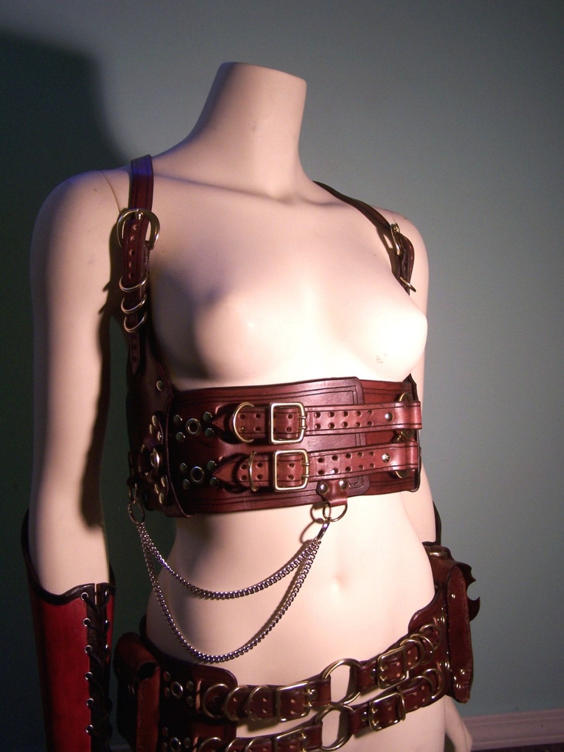 Steampunk Leather Underbust Harness