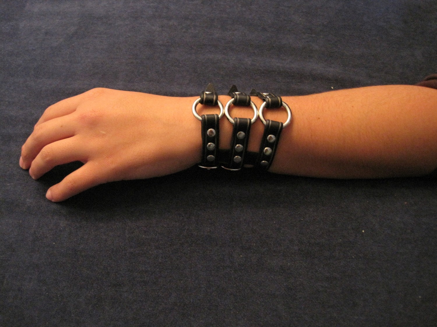 Three Rings Leather Cuff