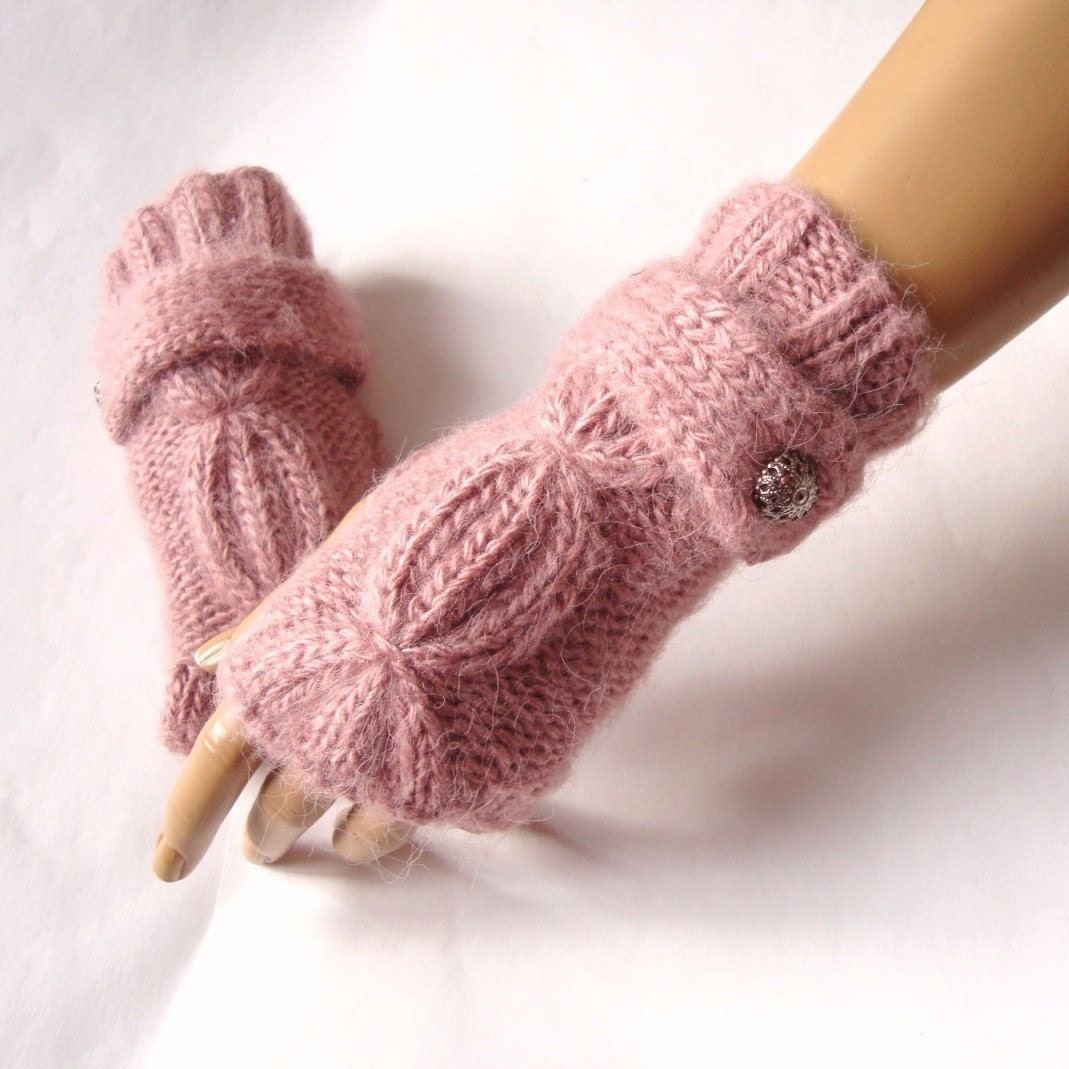 Hand Knit Gloves, Fingerless mitten, Winter Fashion, Fall Fashion, Pink Gloves, Arm Warmer, Holiday Accessories, Winter Accessories