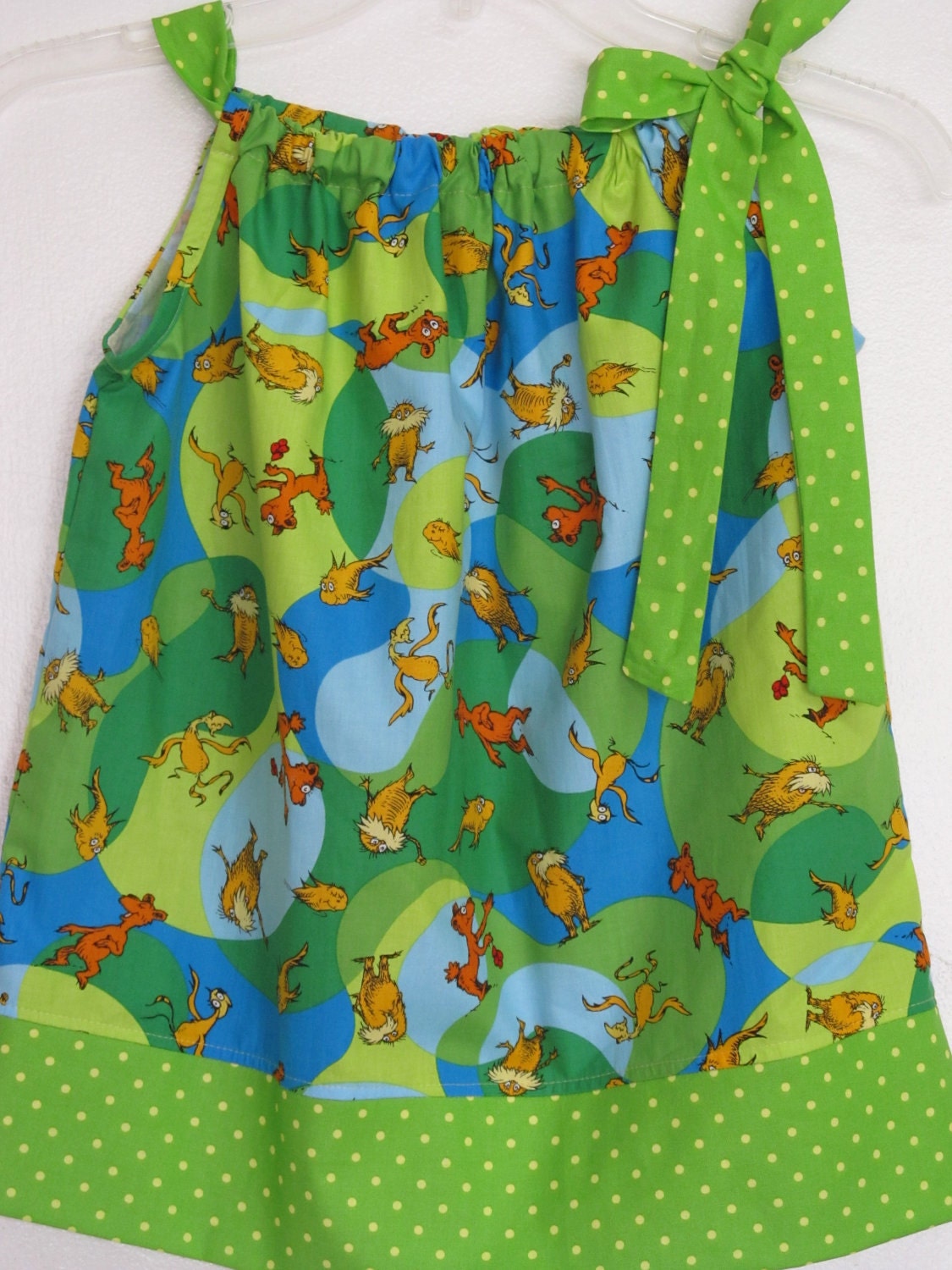 Last One- SALE-The Lorax- Childrens Pillowcase Dress- ONLY Sizes 3T/4T