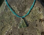 Turqouise Coke bottle glass necklace