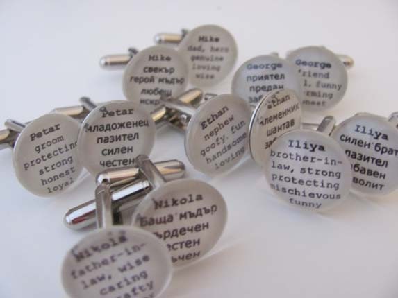 Seven Sets Custom Cuff Links, Wedding Cuff Links - by Kristin Victoria Designs