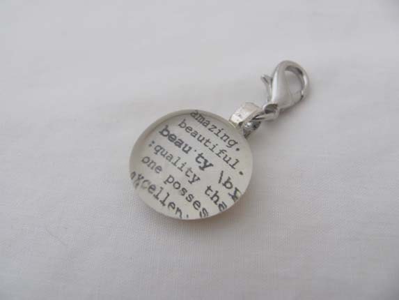 Wisdom, Beauty, Faith, Believe, or Idea Dictionary Charm for Bookmark Keychain Necklace Bracelet by Kristin Victoria Designs