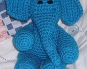 Crochet Elephant, Soft Toy, Plush, Amigurumi, Tommy the Turquoise Elephant