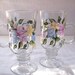 Coffee Mugs handpainted with blue, yellow and pink flowers