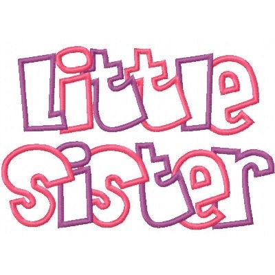 Little Sister Embroidery Machine Applique Design 10435