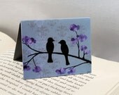 Magnetic Bookmark, Love Birds, Teacher Gift, Party Favor, Damask and Flowers