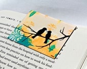 Magnetic Bookmark, Love Birds Damask, Wedding Favor, Bridal Favor, Teacher Gift