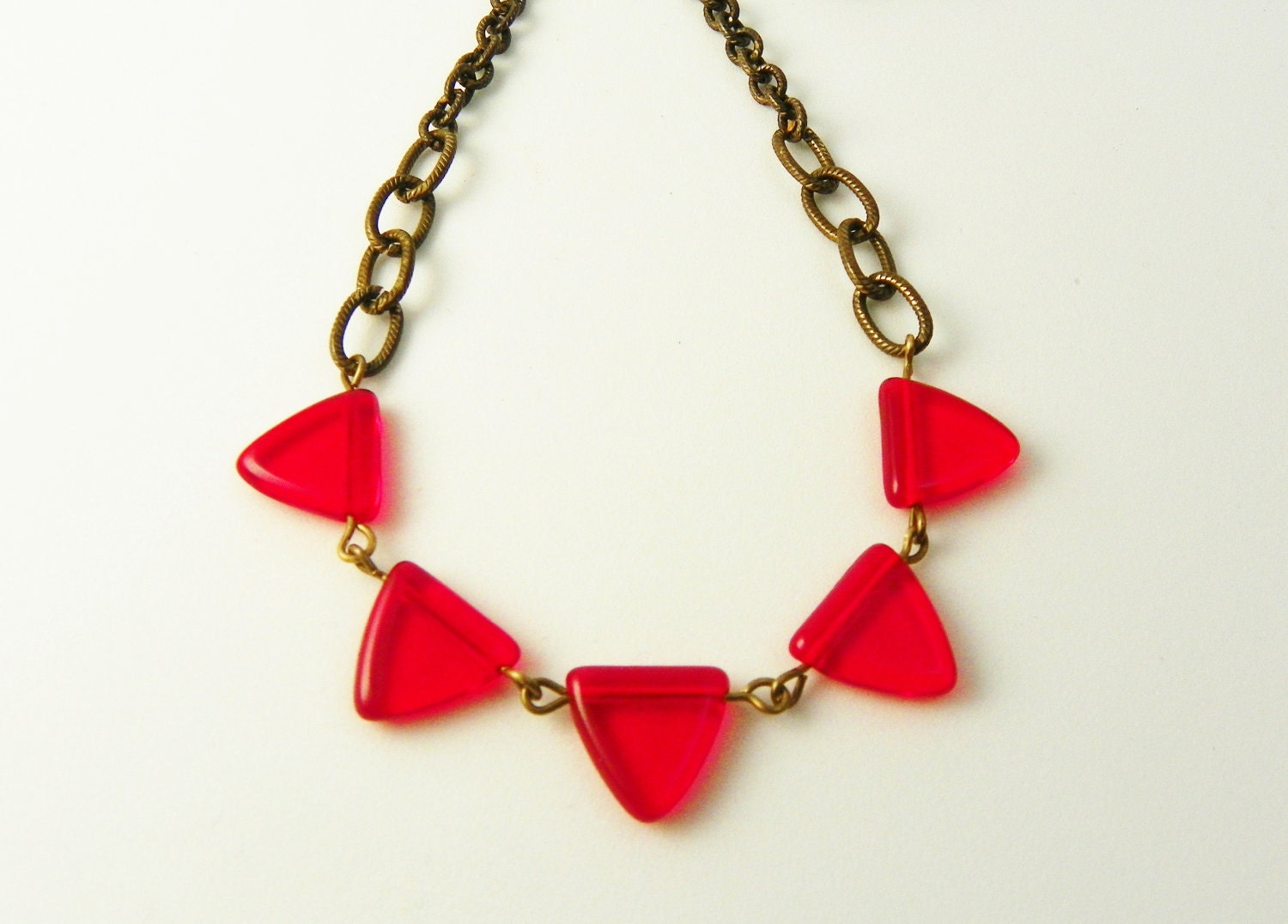 Red Glass Bunting Necklace