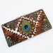 Vintage 80s Exotic Peacock Feather Lee Sands Bohemian Wallet