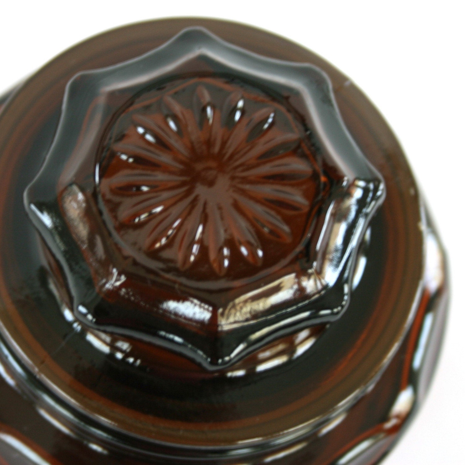Vintage Apothecary Canister Candy Jar. Sugar Bowl. Brown Glass. Fill w Cream Lotion or Salve. Powder Room. Vestiesteam. Rhapsody Attic.