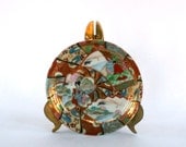 Vintage Chinoiserie Plate. Wall Plate. Dish. Hand Painted. Red. Gold. Turquoise. Blue. Interior Design. Soap Dish. Rhapsody Attic on Etsy.